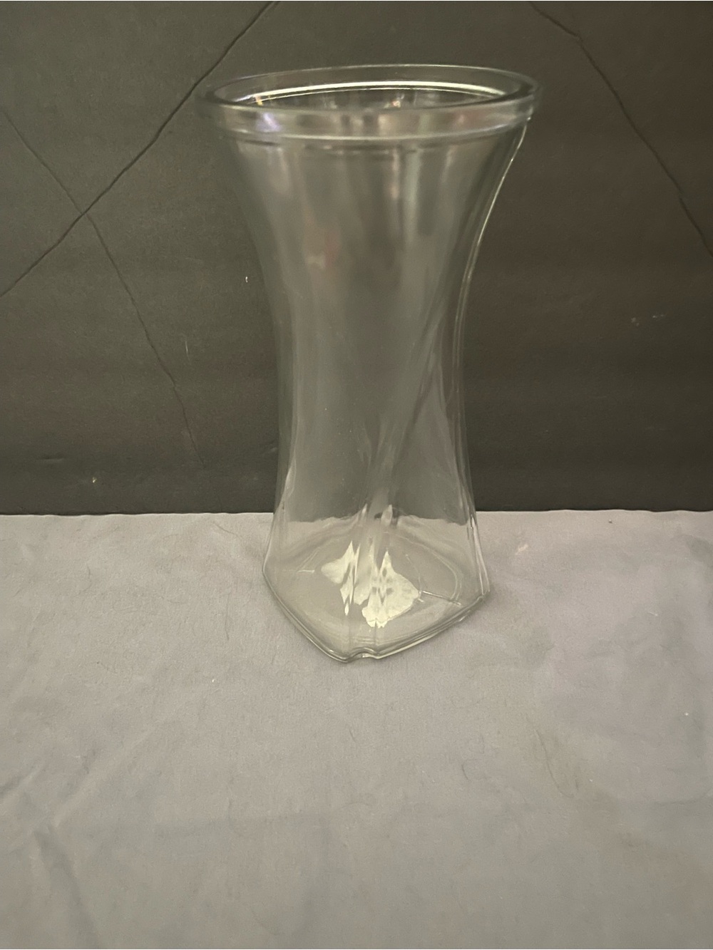 Clear Glass Decorative Vase - Elegant Hourglass Design